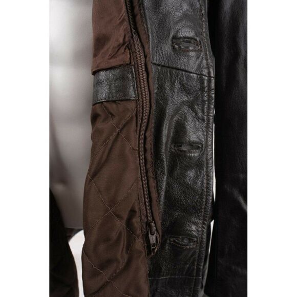 Phase 2 Mens Genuine Leather Trench Coat Jacket M - Picture 7 of 7